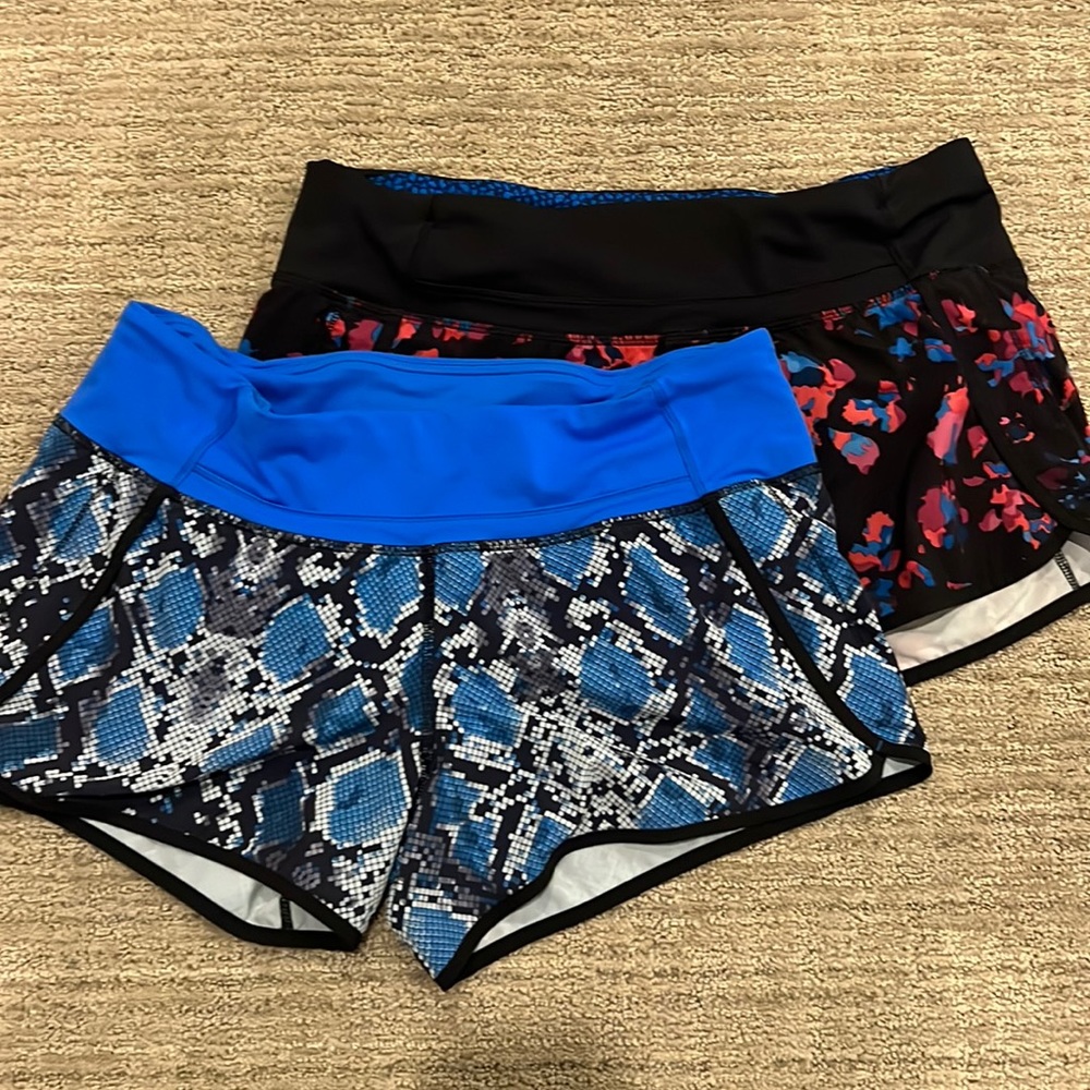 Lot of 2 rare Lululemon Run Times 4” inseam shorts - size 8